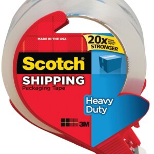 Scotch 3850S-RD Series Packaging Tape, 38.2 yd L, Clear, 1.88 in W, 3.1 mil, Polypropylene Backing