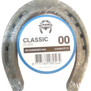 Diamond Farrier DC00PR Classic Plain Horseshoe, 1/4 in Thick, 00, Steel