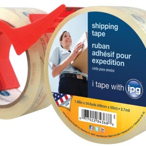 IPG 4368 Shipping Tape, Clear, 54.6 yd L, 1.88 in W, Polypropylene Backing