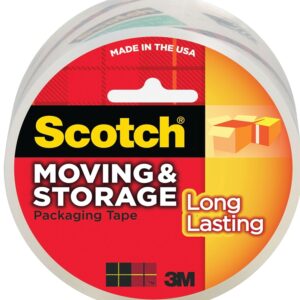 Scotch 3650 Series Packaging Tape, Acrylic Adhesive, 54.6 yd L, Clear, 1.88 in W, Polypropylene Backing