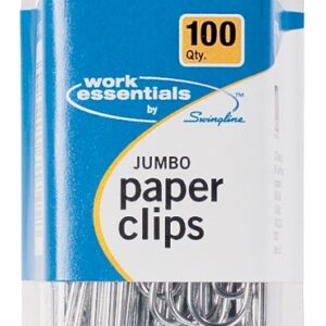 Swingline Work Essentials A70725855 Paper Clip, Jumbo, Silver