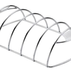 Weber 6605 Rib Rack, 13-13/64 in L, 8 in W, Steel, Chrome