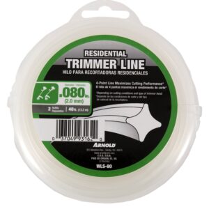 Arnold WLS-80 Trimmer Line, 0.080 in Dia, 40 ft L, Nylon