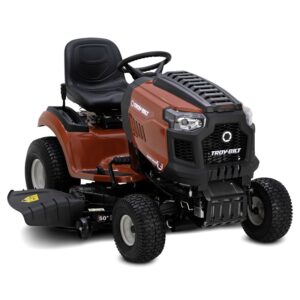 Troy-Bilt 13AQA1BL066 Riding Lawn Mower, 50 in W Cutting, 16 in Turning Radius