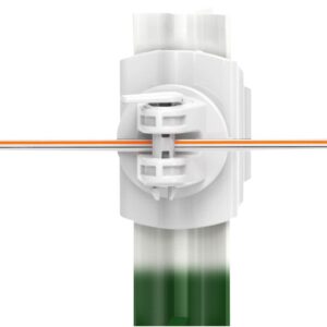 Gallagher G682134 Pin-Lock Insulator, Plastic/Steel, White