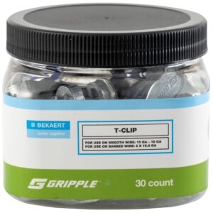 Gripple 657003 T-Clip, For: 1.8 to 3.25 mm Plain Wire and 2 x 1.6 to 1.7 mm High-Tensile Barbed Wire