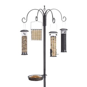 North States 1862 Ultimate Bird Feeding Station, Screened, Suet, Tube, Metal/Plastic, Black