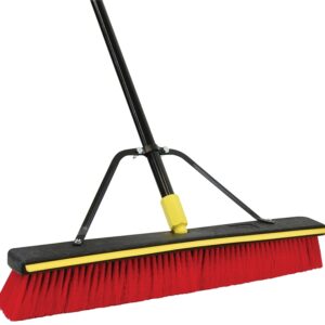 Quickie Bulldozer 635SU 2-in-1 Squeegee Push Broom, 24 in Sweep Face, 3-1/8 in L Trim, PET/Polypropylene Bristle