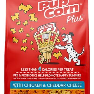 Pupcorn Plus 738039208981 Dog Treat, Cheddar Cheese, Chicken Flavor, 27 oz Case