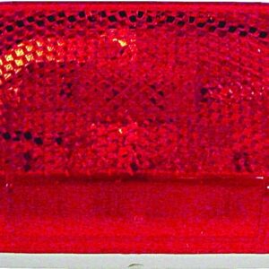 PM V108WR Marker Light, Rectangular, 4.07 in W, 2.04 in H, 12 V, Incandescent Lamp, Red Lens, Screw