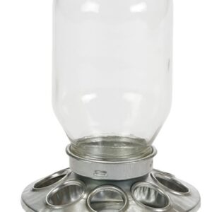 Little Giant MJ9810 Baby Chick Feeder, 1 qt Capacity, 8-Compartment, Embossed, Rounded Edge, Steel, Clear