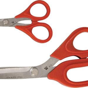 Crescent Wiss WHCS2 Scissor Set, Stainless Steel Blade, Soft Touch Handle, Black/Red Handle