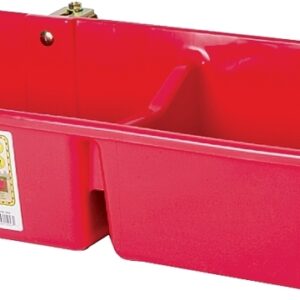 Little Giant HFP24DRED Hook Over Feeder, 2 qt Volume, 2-Compartment, Polyethylene/Steel, Red
