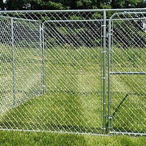 Davis Gate & Wire C-10WKRC Series Chain Link Dog Kennel, 10 ft OAL, 10 ft OAW, 6 ft OAH, Galvanized, 4/PK