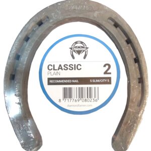 Diamond Farrier DC2PR Classic Plain Horseshoe, 1/4 in Thick, 2, Steel