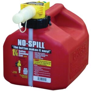 No-Spill 1415 Gas Can, 1.25 gal Capacity, Plastic, Red