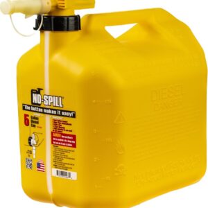 No-Spill 1467 Diesel Gas Can, 5 gal, Plastic, Yellow