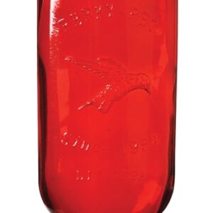 Perky-Pet 8109-2 Bird Feeder, 16 oz, 4-Port/Perch, Glass/Metal, Red, 10.6 in H