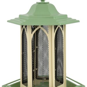 Perky-Pet GAZ01 Bird Feeder, Gazebo, 3.5 lb, Mixed Seed, Metal/Plastic, Pistachio Green, Hanging Mounting