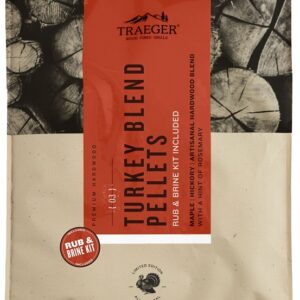 Traeger PEL351 Turkey Blend Pellet, Hardwood, 18.9 lb Bag
