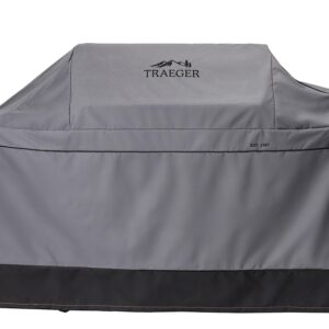 Traeger BAC601 Grill Cover, 70 in W, 25 in D, 48 in H, 600D Polyester/Nylon, Gray