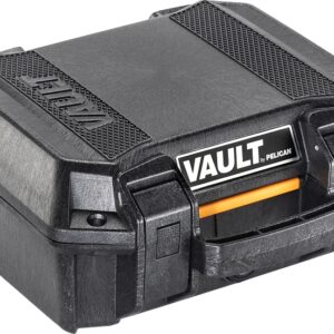 Pelican International VCV100-0020BLK Small Pistol Case, Polyethylene, Black, Hasp Lock