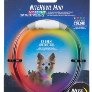 Nite Ize NiteHowl NHOMR-07S-R3 Mini Rechargeable LED Safety Necklace, 9.5 to 14.8 in L Collar, 1 in W Collar, Polymer