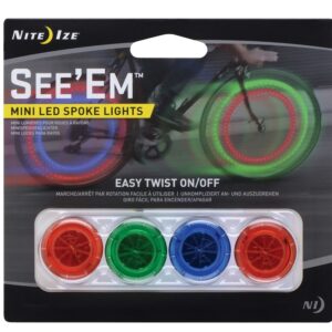 Nite Ize See'Em Series NSE-A1-4R3 Spoke Light, Plastic, Blue/Green/Red