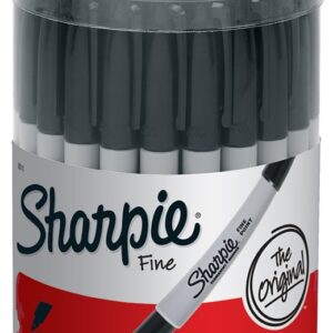 Sharpie 35010 Permanent Marker, Fine Lead/Tip, Black Lead/Tip, Glass, Metal, Plastic Applicable Materials