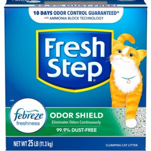 Fresh Step 30468 Cat Litter, 25 lb Capacity, Blue/Gray/Green/White, Dry Solid