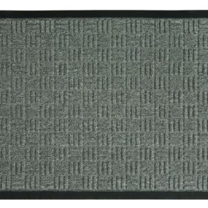 Fanmats 58777 Door Mat, 36 in L, 24 in W, Parquet Pattern, Gray