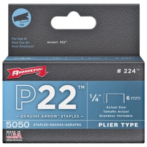 Arrow P22 Series 224 Staple, 7/16 in W Crown, 1/4 in L Leg