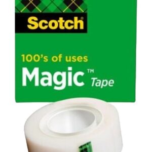 Scotch Magic 810 Office Tape, 1296 in L, 3/4 in W, Acetate Backing