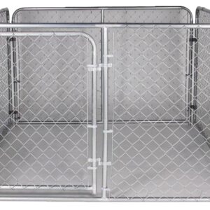 Stephens Pipe & Steel Silver DKS16084 Dog Kennel, 6 ft OAL, 8 ft OAW, 4 ft OAH, Steel, Galvanized