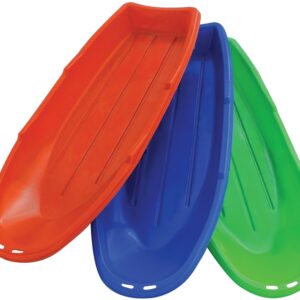 Paricon 648 Winter Lightning Toboggan, Flexible, 4-Years Old and Up Capacity, Plastic, Blue/Lime Green/Orange