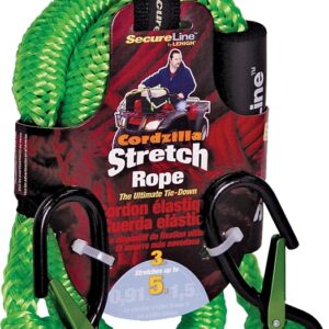 SecureLine CZB3 Stretch Rope, 8 mm Dia, 3 ft L, Polypropylene, Green