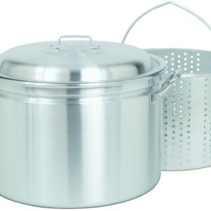 Bayou Classic 4024 Stock Pot with Basket, 24 qt Capacity, Aluminum