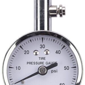 Tru-Flate 17-551 Tire Gauge, 10 to 60 psi, Steel Gauge Case