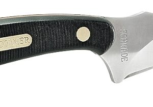 Schrade 152OT Blade Knife, 3.3 in L Blade, 0.14 in W Blade, 7Cr17MoV High Carbon Stainless Steel Blade, Black Handle