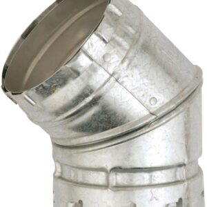AmeriVent 5E45 Elbow, 5 in Connection, 0.018 Gauge, Aluminum/Steel, Galvanized