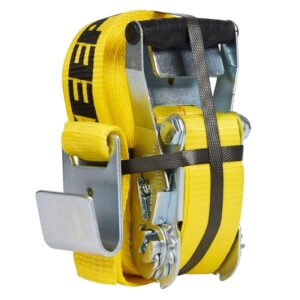 Keeper 04623 Tie-Down, 2 in W, 27 ft L, Polyester, Yellow, 3333 lb, Hook End Fitting