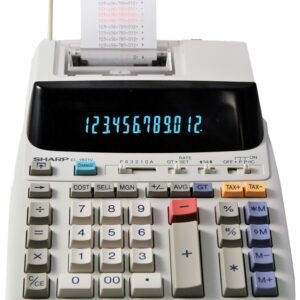 Sharp EL-1801V Printing Calculator, 12 Display, Fluorescent Display, Off-White