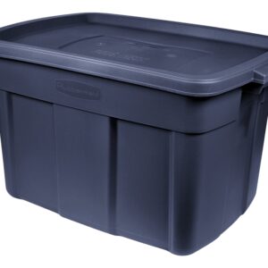 Rubbermaid Roughneck RMRT180000 Storage Box, Polyethylene, Dark Indigo, 23.9 in L, 15.9 in W, 16-1/2 in H