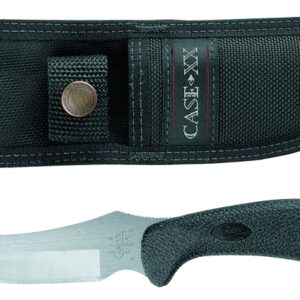 Case 00362 Skinner Knife, 4.13 in L Blade, Stainless Steel Blade, Ergonomic Handle, Black Handle