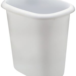 Rubbermaid FG295300 WHT Series Waste Basket, 7 in L, 10 in W, 9in H, 6 qt Capacity, Plastic, White