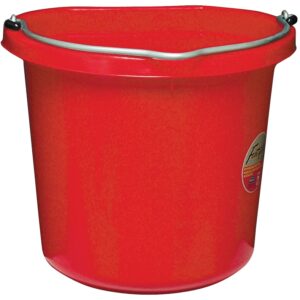 Fortex-Fortiflex FB-120 Series FB-120R Bucket, 20 qt Volume, Rubber/Polyethylene, Red
