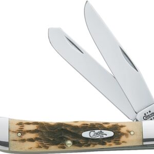 Case 00163 Folding Pocket Knife, Clip and Spey Blade, Polished Mirror Blade, 3-1/4 in Clip, 3.27 in Spey L Blade