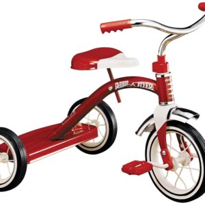 Radio Flyer 34B Tricycle, 2 to 4 years, Steel Frame, 10 x 1-1/4 in Front Wheel, 7 x 1-1/2 in Rear Wheel, Red