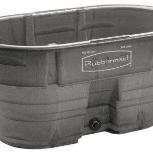 Rubbermaid FG424288BLA Stock Tank, 100 gal, Black, Plastic