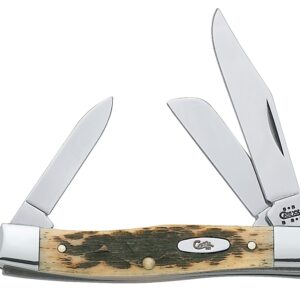 Case 00079 Folding Pocket Knife, 2.57 in Clip, 1.88 in Sheep Foot, 1.76 in Pen L Blade, Chrome Vanadium Steel Blade